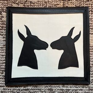 Vintage Long Hollow Leather Art Wall Hanging Picture Handmade